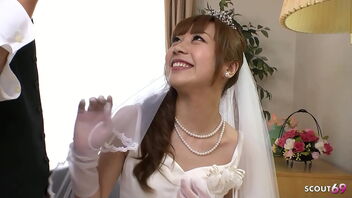 A petite boobed Japanese bride-to-be gets a hot and xxx plow with a internal cumshot on her wedding day.