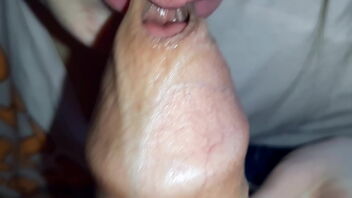 Close up of a girl providing a morning gargle job with a glad finishing