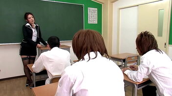Sexy Asian educator entices her students and engages in a group sexual experience in a hospital.