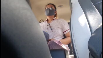 Homemade video of a super hot teacher giving a fellate blowjob and getting free ride