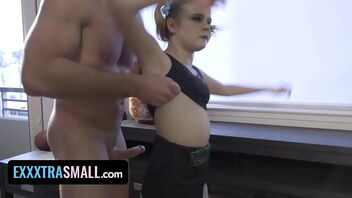 Little blonde nubile gets coach’s job in the most erotic way.