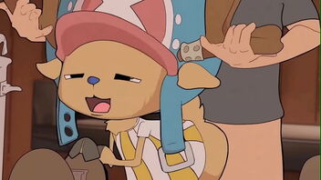 One Piece fanboy gets off to chopper anal sequence